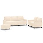 Casa si Gradina - Mobilier - Seturi de mobilier - Seturi living - Set de canapele cu perne, 3 piese, catifea, crem, model 3 - Infinity.ro