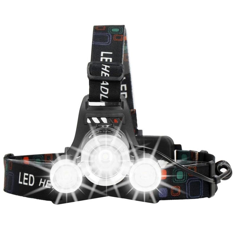 Casa si Gradina - Corpuri si surse de iluminat - Iluminat exterior - Lanterne - Lanterna de cap Springos, 2 acumulatori si 2 incarcatoare, lumina fata si stop spate, 4 moduri de iluminare, negru - Infinity.ro