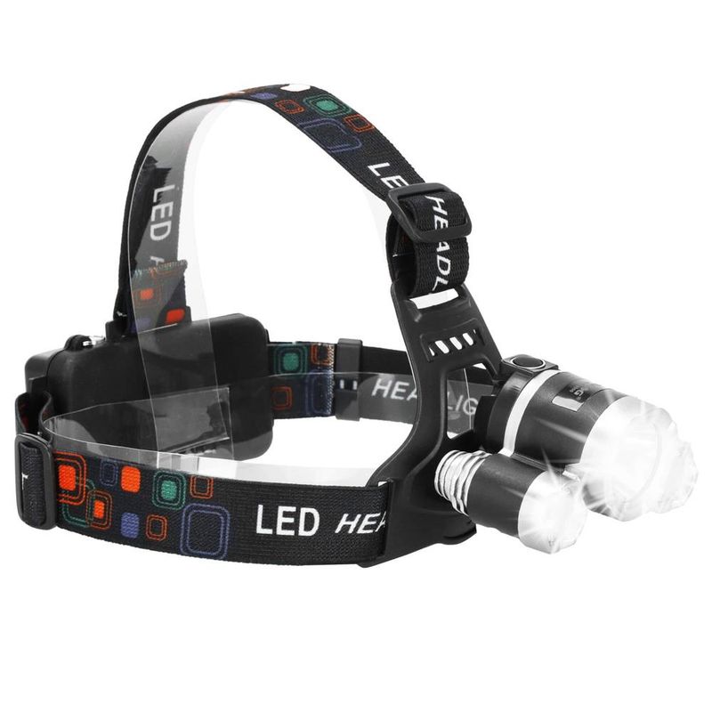 Casa si Gradina - Corpuri si surse de iluminat - Iluminat exterior - Lanterne - Lanterna de cap Springos, 2 acumulatori si 2 incarcatoare, lumina fata si stop spate, 4 moduri de iluminare, negru - Infinity.ro