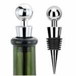 Casa si Gradina - Bucatarie si vesela - Accesorii bar - Tirbusoane si dopuri - Set 2 dopuri pentru sticle de vin, 9 cm, plastic si cauciuc, argintiu/negru - Infinity.ro