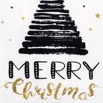 Casa si Gradina/Textile si covoare/Lenjerii de pat/Fete de perna - Fata de perna decorativa Merry Christmas, cu fermoar, 40 x 40 cm, poliester, alb - Infinity.ro