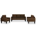 Casa si Gradina - Mobilier - Seturi de mobilier - Seturi living - Set canapele 3 piese, 3+2+1 locuri, textil, maro - Infinity.ro