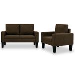 Casa si Gradina - Mobilier - Seturi de mobilier - Seturi living - Set canapele 2 piese, 2+1 locuri, textil, maro - Infinity.ro