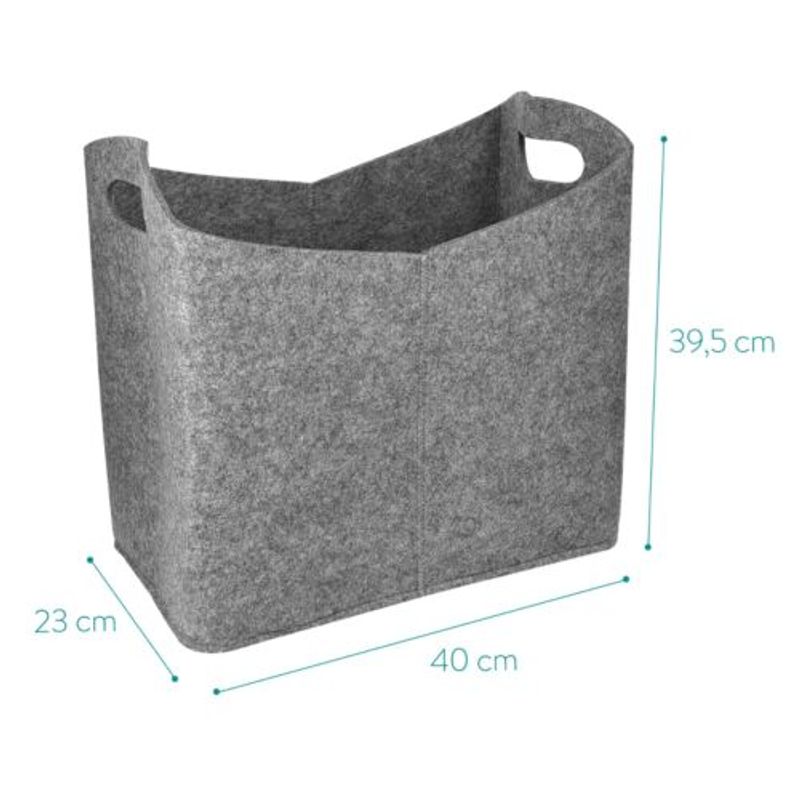 Casa si Gradina - Mobilier - Organizare si depozitare - Cutii depozitare - Cos de depozitare din pasla Navaris Basket, gri, 40 x 23 x 39.5 cm, 45832.19 - Infinity.ro