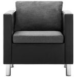 Casa si Gradina - Mobilier - Seturi de mobilier - Seturi living - Set canapea, 3 piese, 3+2+1 locuri, piele ecologica, negru/gri deschis - Infinity.ro