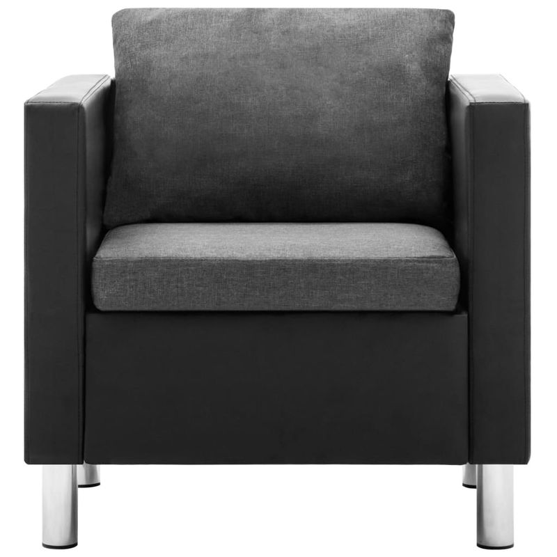 Casa si Gradina - Mobilier - Seturi de mobilier - Seturi living - Set canapea, 3 piese, 3+2+1 locuri, piele ecologica, negru/gri deschis - Infinity.ro