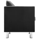 Casa si Gradina - Mobilier - Seturi de mobilier - Seturi living - Set canapea, 3 piese, 3+2+1 locuri, piele ecologica, negru/gri deschis - Infinity.ro