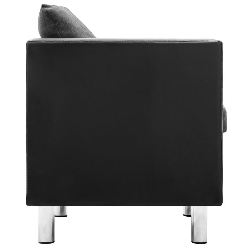 Casa si Gradina - Mobilier - Seturi de mobilier - Seturi living - Set canapea, 3 piese, 3+2+1 locuri, piele ecologica, negru/gri deschis - Infinity.ro