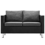 Casa si Gradina - Mobilier - Seturi de mobilier - Seturi living - Set canapea, 3 piese, 3+2+1 locuri, piele ecologica, negru/gri deschis - Infinity.ro