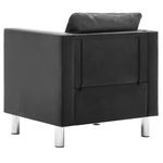 Casa si Gradina - Mobilier - Seturi de mobilier - Seturi living - Set canapea, 3 piese, 3+2+1 locuri, piele ecologica, negru/gri deschis - Infinity.ro