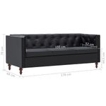 Casa si Gradina - Mobilier - Seturi de mobilier - Seturi living - Set canapea, 2 piese, piele ecologica, negru - Infinity.ro