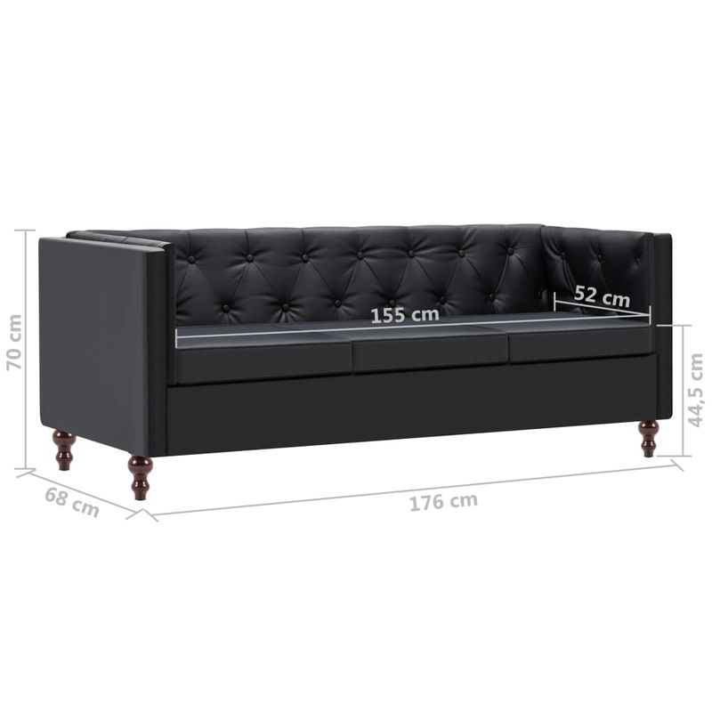 Casa si Gradina - Mobilier - Seturi de mobilier - Seturi living - Set canapea, 2 piese, piele ecologica, negru - Infinity.ro