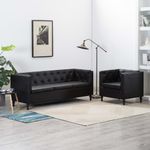 Casa si Gradina - Mobilier - Seturi de mobilier - Seturi living - Set canapea, 2 piese, piele ecologica, negru - Infinity.ro