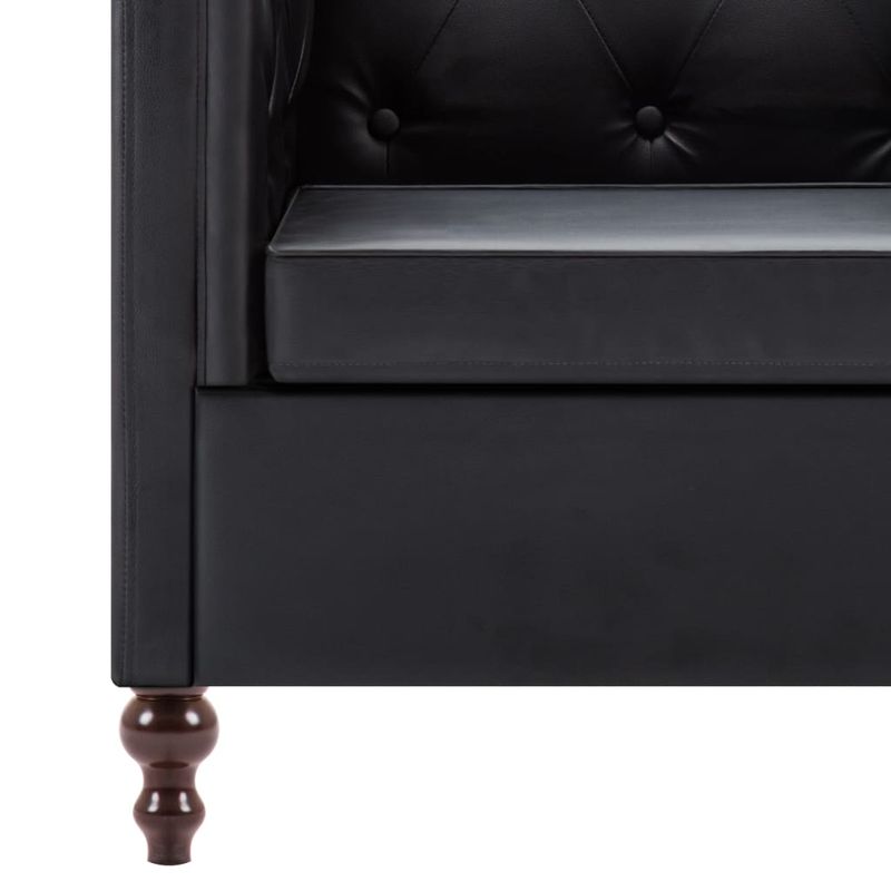 Casa si Gradina - Mobilier - Seturi de mobilier - Seturi living - Set canapea, 2 piese, piele ecologica, negru - Infinity.ro