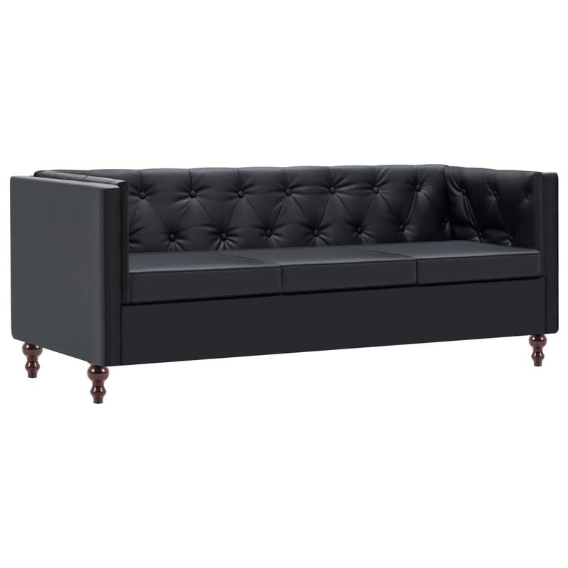 Casa si Gradina - Mobilier - Seturi de mobilier - Seturi living - Set canapea, 2 piese, piele ecologica, negru - Infinity.ro