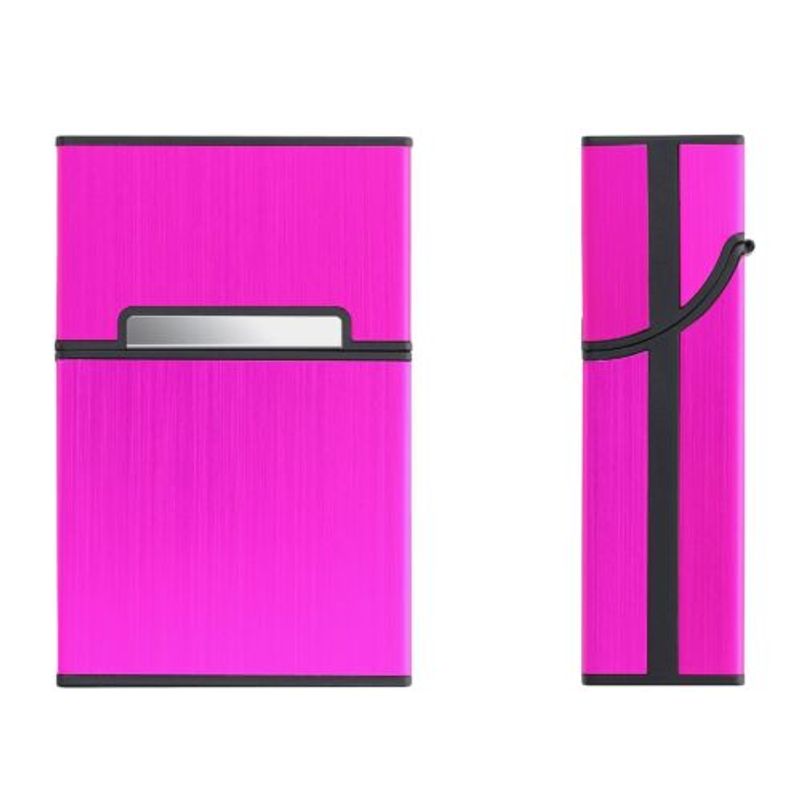 Fashion, accesorii si bijuterii - Femei - Accesorii femei - Alte accesorii femei - Husa pentru pachet de tigari 9 x 5.9 x 2.6 cm Pachet tigari, Kwmobile, Roz, Aluminiu, 44702.08 - Infinity.ro