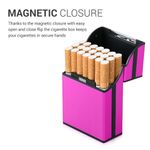 Fashion, accesorii si bijuterii - Femei - Accesorii femei - Alte accesorii femei - Husa pentru pachet de tigari 9 x 5.9 x 2.6 cm Pachet tigari, Kwmobile, Roz, Aluminiu, 44702.08 - Infinity.ro