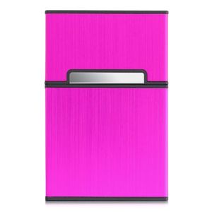 Husa pentru pachet de tigari 9 x 5.9 x 2.6 cm Pachet tigari, Kwmobile, Roz, Aluminiu, 44702.08