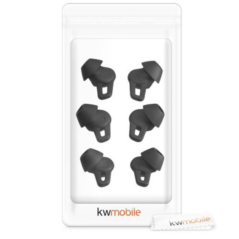 TV, Audio-Video si Foto - Portabile audio - Casti audio - Set 6 Varfuri de schimb pentru casti Huawei FreeLace Pro, Kwmobile, Negru, Silicon, 54780.01 - Infinity.ro