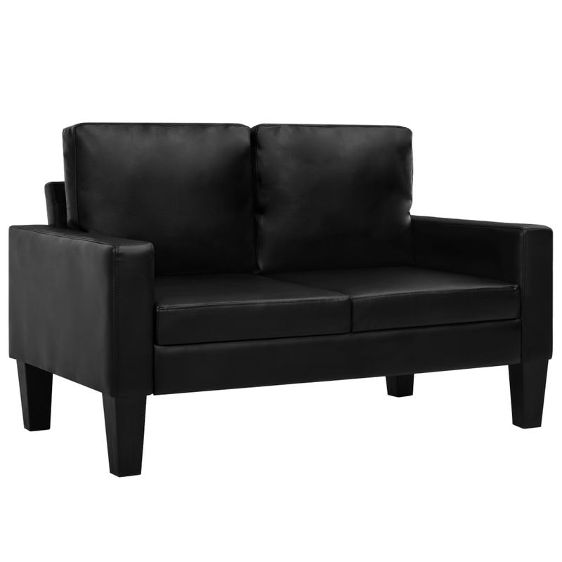 Casa si Gradina - Mobilier - Seturi de mobilier - Seturi living - Set canapea, 2 buc., 3+2 locuri, piele artificiala, negru - Infinity.ro