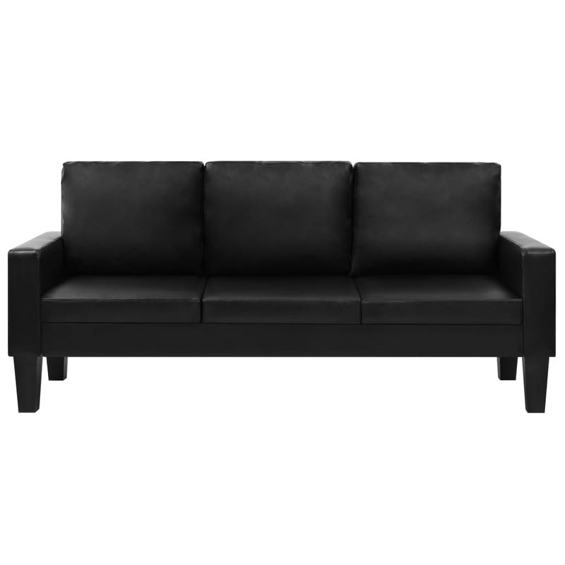 Casa si Gradina - Mobilier - Seturi de mobilier - Seturi living - Set canapea, 2 buc., 3+2 locuri, piele artificiala, negru - Infinity.ro