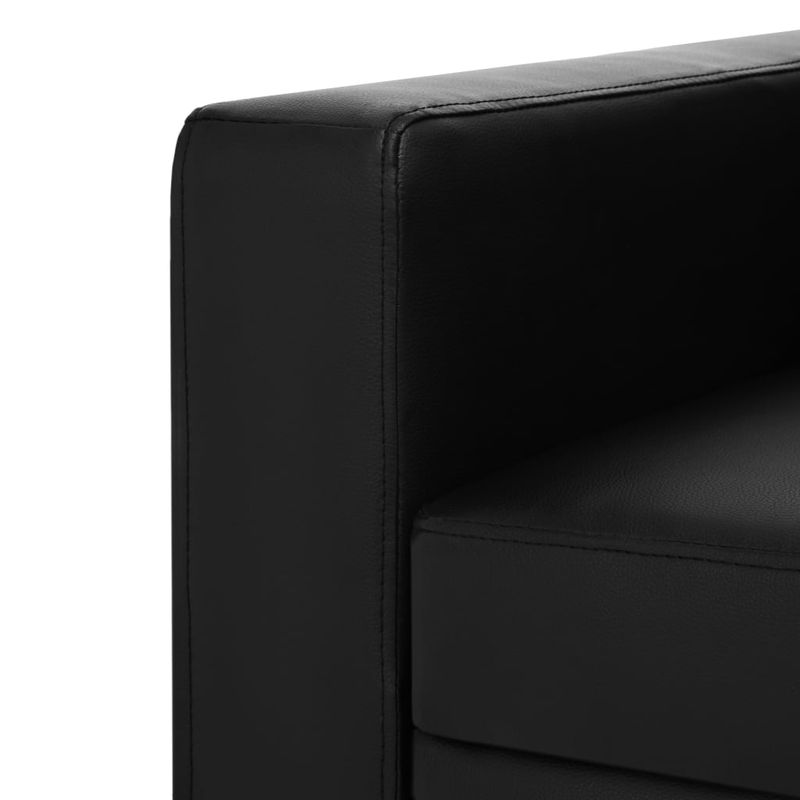 Casa si Gradina - Mobilier - Seturi de mobilier - Seturi living - Set canapea, 2 buc., 3+2 locuri, piele artificiala, negru - Infinity.ro