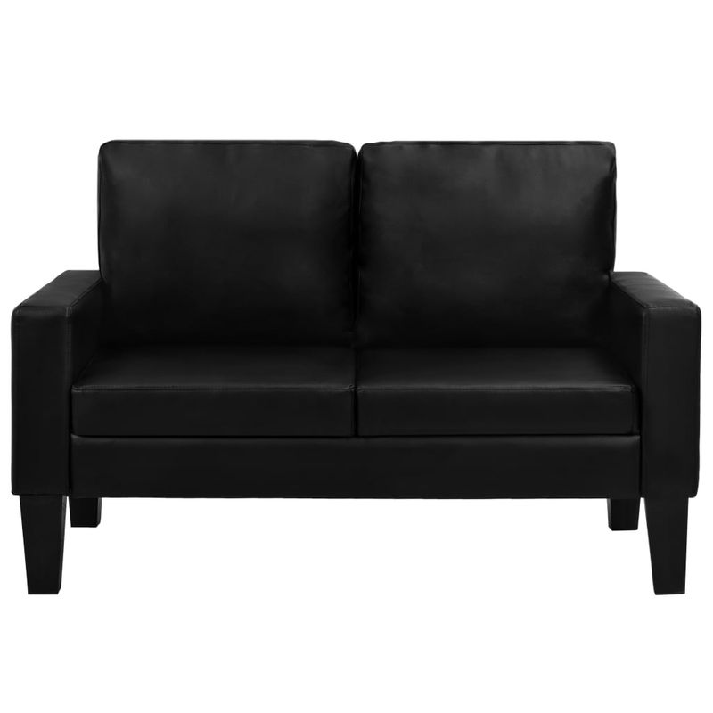 Casa si Gradina - Mobilier - Seturi de mobilier - Seturi living - Set canapea, 2 buc., 3+2 locuri, piele artificiala, negru - Infinity.ro
