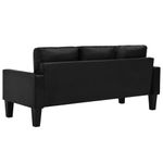 Casa si Gradina - Mobilier - Seturi de mobilier - Seturi living - Set canapea, 2 buc., 3+2 locuri, piele artificiala, negru - Infinity.ro