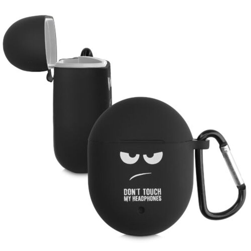 Laptop, Telefoane si Tablete - Telefoane mobile si accesorii - Accesorii Telefoane - Huse telefoane - Husa pentru casti Google Pixel Buds 2 (2020), Kwmobile, Negru/Alb, Silicon, 58157.01 - Infinity.ro