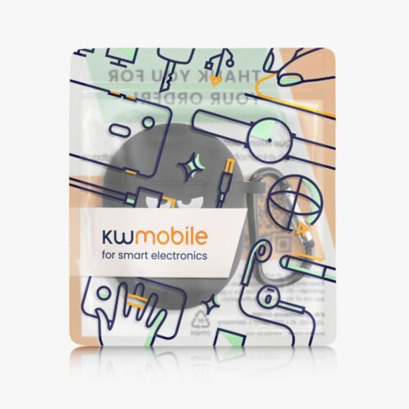 Laptop, Telefoane si Tablete - Telefoane mobile si accesorii - Accesorii Telefoane - Huse telefoane - Husa pentru casti Google Pixel Buds 2 (2020), Kwmobile, Negru/Alb, Silicon, 58157.01 - Infinity.ro