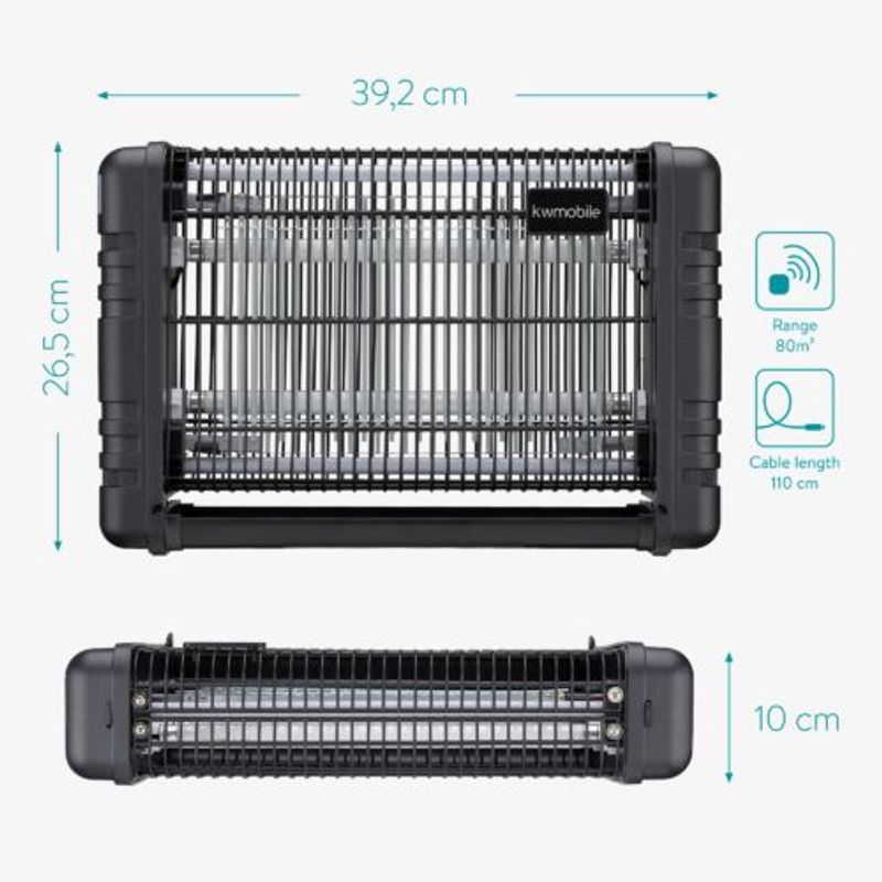 Casa si Gradina - Gradinarit si plante - Intretinere gradina - Articole daunatori gradina - Lampa UV pentru insecte 4000V, 80 m2, Kwmobile, Negru, Plastic, 53414.01 - Infinity.ro