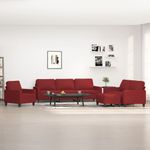 Casa si Gradina - Mobilier - Seturi de mobilier - Seturi living - Set canapea cu perne, 4 piese, textil, rosu vin, model 6 - Infinity.ro
