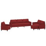 Casa si Gradina - Mobilier - Seturi de mobilier - Seturi living - Set canapea cu perne, 4 piese, textil, rosu vin, model 6 - Infinity.ro