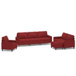Casa si Gradina - Mobilier - Seturi de mobilier - Seturi living - Set canapea cu perne, 4 piese, textil, rosu vin, model 6 - Infinity.ro