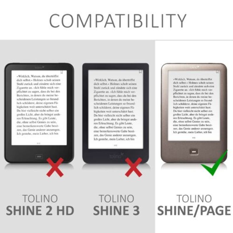 Laptop, Telefoane si Tablete - Tablete si accesorii tablete - Accesorii Tablete - Huse tablete - Husa pentru Tolino Shine, Piele ecologica, Multicolor, 49926.01 - Infinity.ro