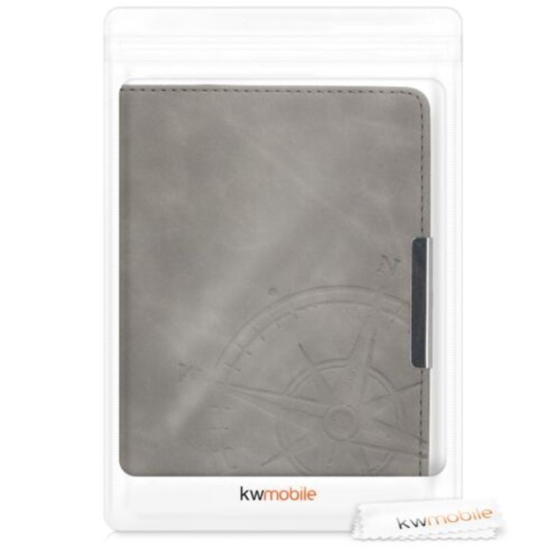 Laptop, Telefoane si Tablete - Tablete si accesorii tablete - Accesorii Tablete - Huse tablete - Husa pentru Tolino Vision 4/Vision 3/Vision 2, Piele ecologica, Gri, 48972.02 - Infinity.ro