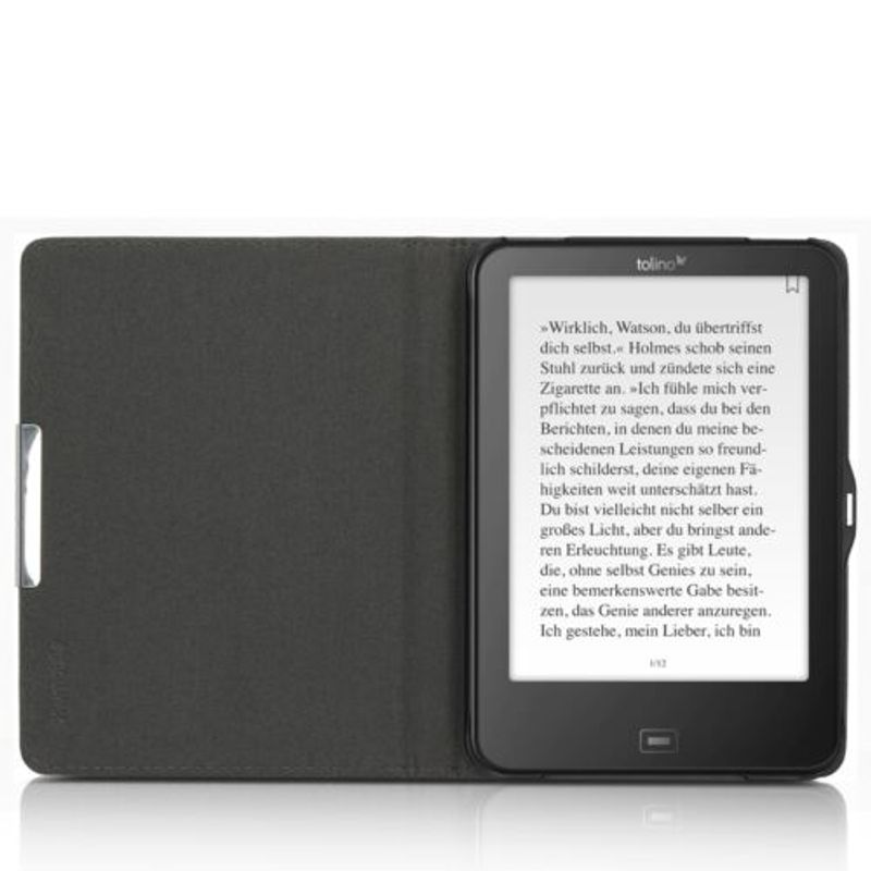 Laptop, Telefoane si Tablete - Tablete si accesorii tablete - Accesorii Tablete - Huse tablete - Husa pentru Tolino Vision 4/Vision 3/Vision 2, Piele ecologica, Gri, 48972.02 - Infinity.ro