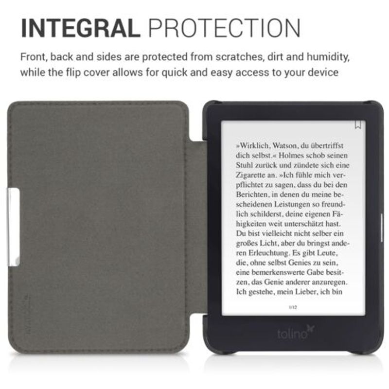 Laptop, Telefoane si Tablete - Tablete si accesorii tablete - Accesorii Tablete - Huse tablete - Husa pentru Tolino Shine 3, Piele ecologica, Gri, 48979.07 - Infinity.ro