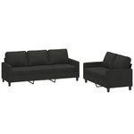 Casa si Gradina - Mobilier - Seturi de mobilier - Seturi living - Set de canapele cu perne, 2 piese, textil, negru - Infinity.ro