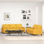 Casa si Gradina - Mobilier - Seturi de mobilier - Seturi living - Set de canapele cu perne, 2 piese, textil, galben deschis - Infinity.ro