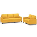 Casa si Gradina - Mobilier - Seturi de mobilier - Seturi living - Set de canapele cu perne, 2 piese, textil, galben deschis - Infinity.ro