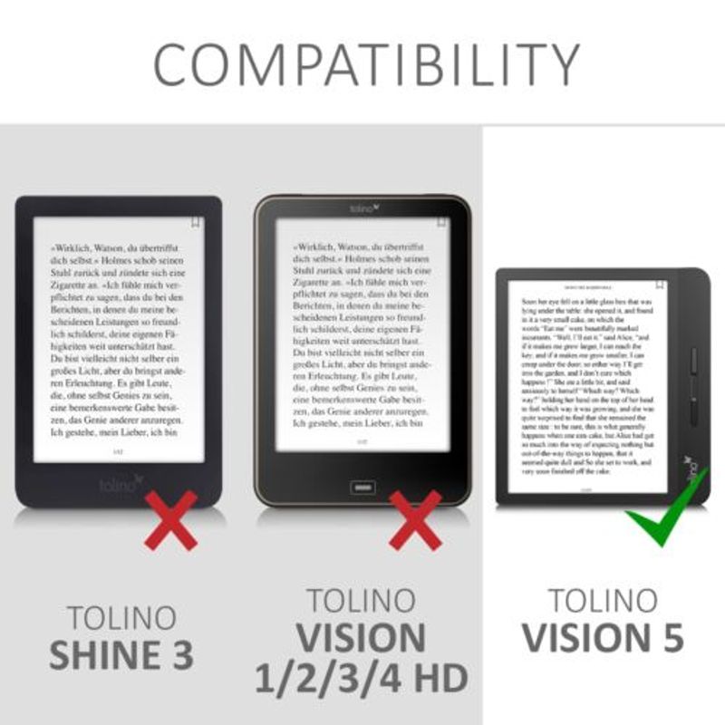 Laptop, Telefoane si Tablete - Telefoane mobile si accesorii - Accesorii Telefoane - Huse telefoane - Husa pentru Tolino Vision 5, Piele ecologica, Multicolor, 50899.12 - Infinity.ro