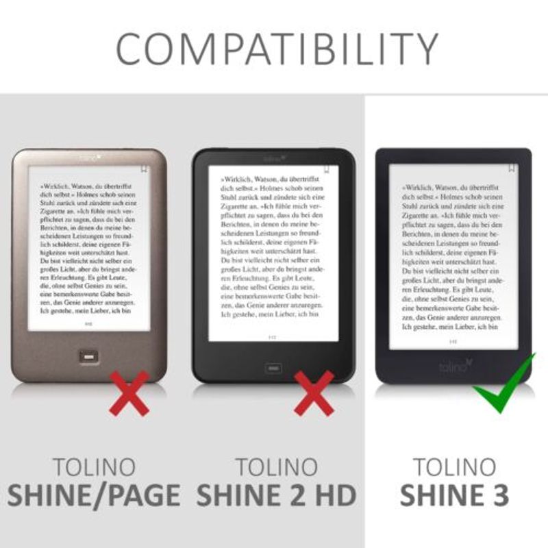 Laptop, Telefoane si Tablete - Tablete si accesorii tablete - Accesorii Tablete - Huse tablete - Husa pentru Tolino Shine 3, Piele ecologica, Multicolor, 46639.11 - Infinity.ro