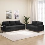 Casa si Gradina - Mobilier - Seturi de mobilier - Seturi living - Set de canapele cu perne, 2 piese, catifea, negru - Infinity.ro