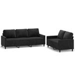Casa si Gradina - Mobilier - Seturi de mobilier - Seturi living - Set de canapele cu perne, 2 piese, catifea, negru - Infinity.ro