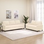Casa si Gradina - Mobilier - Seturi de mobilier - Seturi living - Set de canapele cu perne, 2 piese, catifea, crem - Infinity.ro