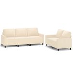 Casa si Gradina - Mobilier - Seturi de mobilier - Seturi living - Set de canapele cu perne, 2 piese, catifea, crem - Infinity.ro