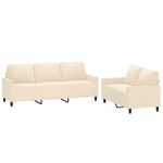 Casa si Gradina - Mobilier - Seturi de mobilier - Seturi living - Set de canapele cu perne, 2 piese, catifea, crem - Infinity.ro