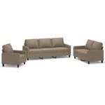 Casa si Gradina - Mobilier - Seturi de mobilier - Seturi living - Set de canapea cu perne, 3 piese, textil, gri taupe, model 1 - Infinity.ro