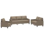 Casa si Gradina - Mobilier - Seturi de mobilier - Seturi living - Set de canapea cu perne, 3 piese, textil, gri taupe, model 1 - Infinity.ro